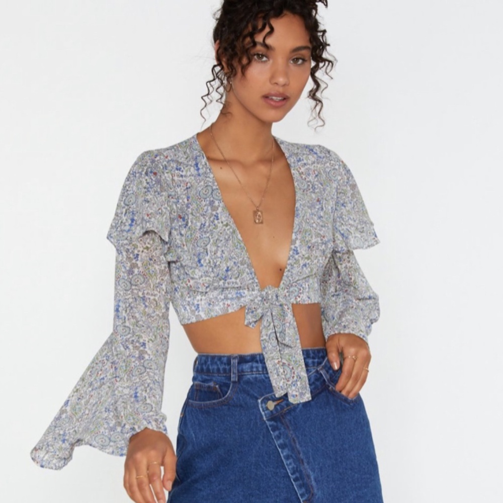 NWOT Nasty Gal Floral Crop Top